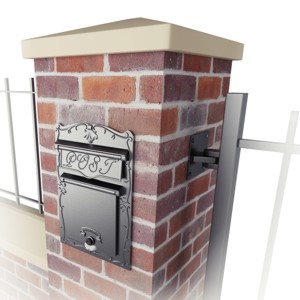 Mailbox fitted into a brick pier